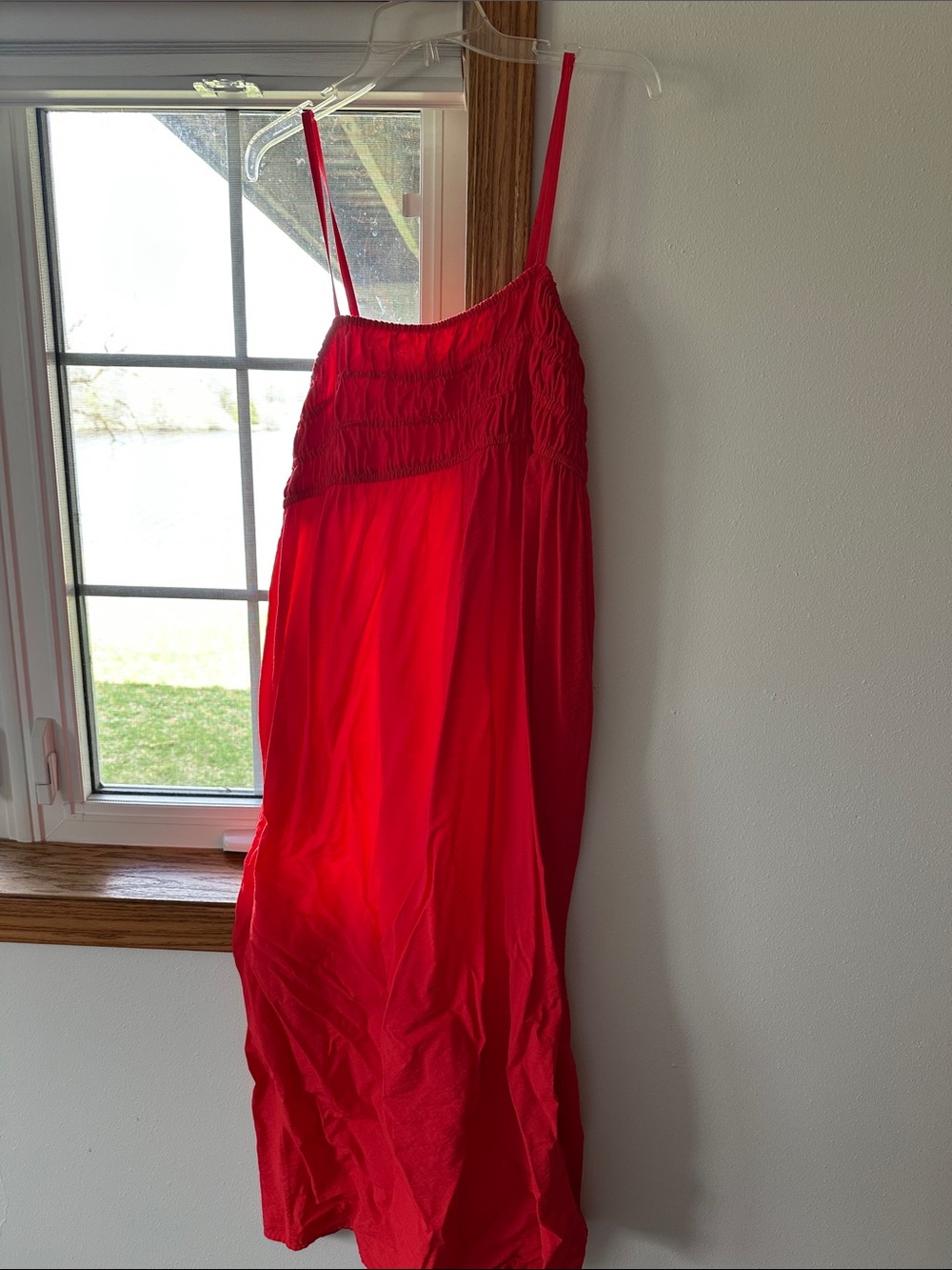 Coral Spaghetti Strap Maxi Dress